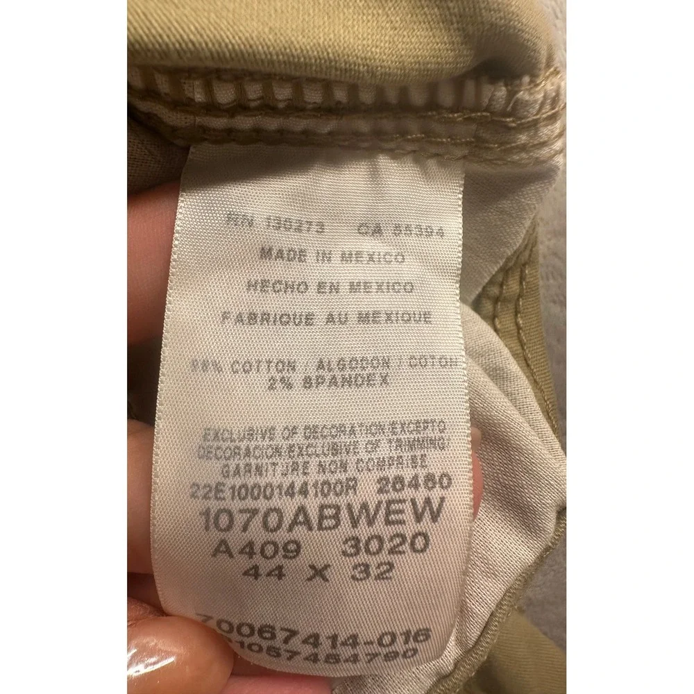 Wrangler Pants Mens 44x32 Five Star Relaxed‎ Fit Cargo Work Tan Khaki